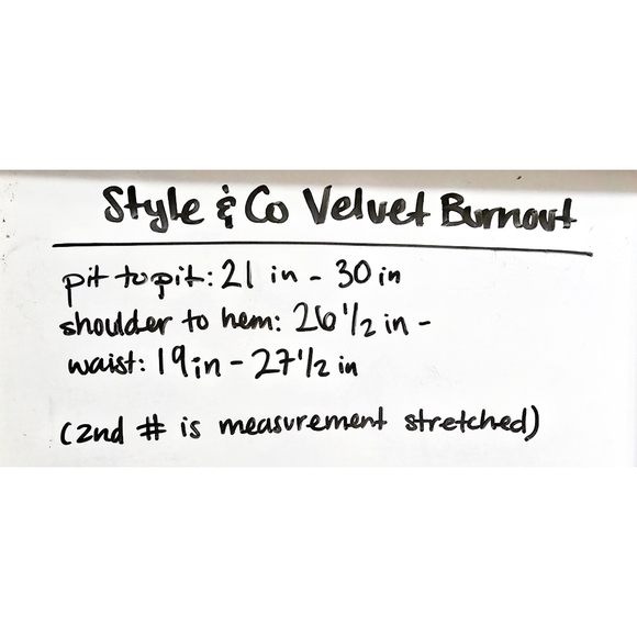 STYLE & CO Black Velvet Burnout Long Sleeve, Bell Sleeves, Witchy Whimsigoth, M - Picture 15 of 16